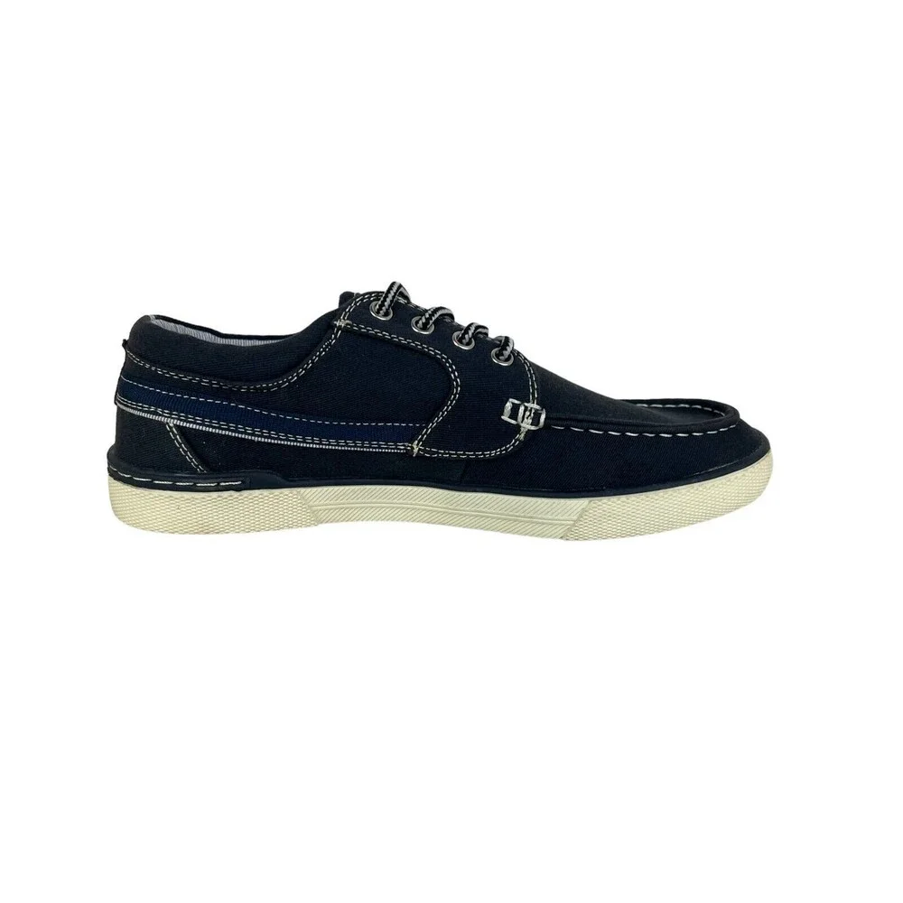 Antonio Zengara Boat Shoes Men's Size 7.5 Moc Toe Slip-ons Oceana Navy Canvas